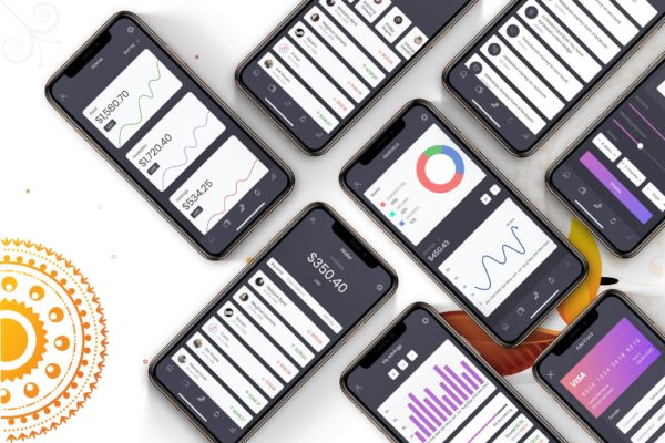 金融APP应用程序UI设计界面模板 Financial App UI Mobile Kit – H缩略图 金融APP应用程序UI设计界面模板 Financial App UI Mobile Kit – H