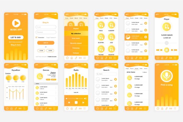 免费音乐APP应用UI设计套件 Music Mobile App UI Kit缩略图 免费音乐APP应用UI设计套件 Music Mobile App UI Kit