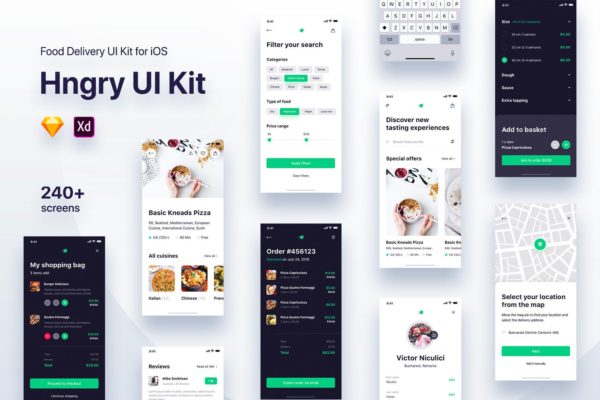外卖送餐APP应用UI设计套件 Hngry UI Kit – Food Delivery UI Kit缩略图 外卖送餐APP应用UI设计套件 Hngry UI Kit – Food Delivery UI Kit