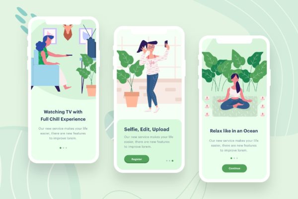 女性时尚生活APP应用启动页概念插画素材 Women’s Behaviour Illustration缩略图 女性时尚生活APP应用启动页概念插画素材 Women’s Behaviour Illustration