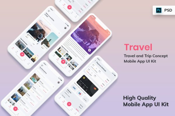 旅行/旅游酒店机票预订APP应用UI设计套件 Tour & Travel Booking Mobile App UI Kit Light缩略图 旅行/旅游酒店机票预订APP应用UI设计套件 Tour & Travel Booking Mobile App UI Kit Light