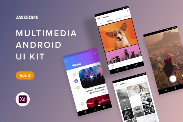 安卓平台在线听歌APP应用用户交互界面设计XD模板v3 Android UI Kit – Multimedia Vol. 3 (Adobe XD)缩略图 安卓平台在线听歌APP应用用户交互界面设计XD模板v3 Android UI Kit – Multimedia Vol. 3 (Adobe XD)