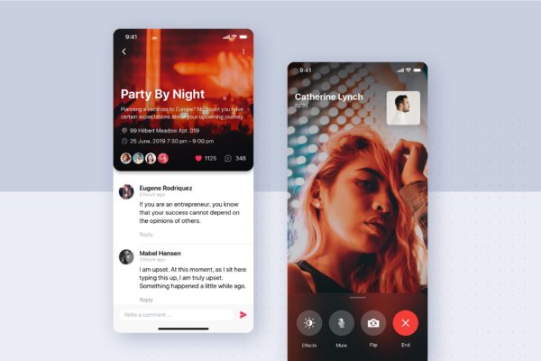 社交APP应用创意界面设计模板 Social mobile app UI template缩略图 社交APP应用创意界面设计模板 Social mobile app UI template