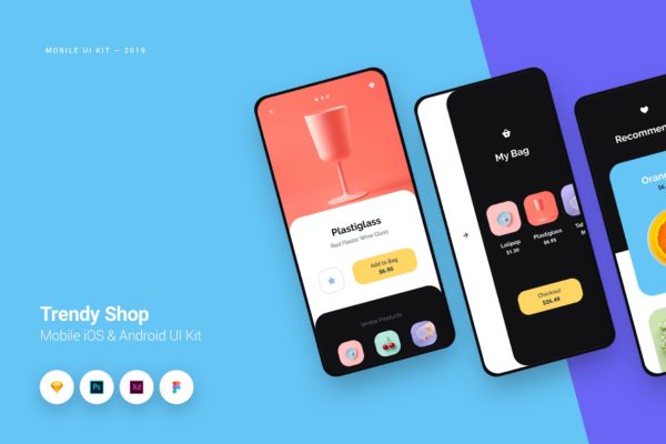 时尚商城iOS&安卓APP应用UI设计套件 Trendy Shop App iOS & Android UI Kit Template缩略图 时尚商城iOS&安卓APP应用UI设计套件 Trendy Shop App iOS & Android UI Kit Template