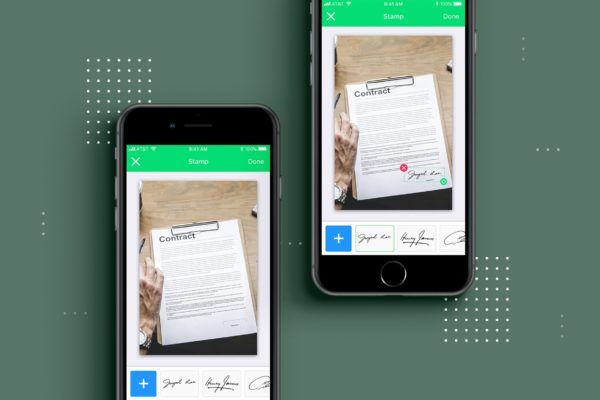 PDF扫描软件APP应用签名设置界面模板 PDF Scanner app mobile template缩略图 PDF扫描软件APP应用签名设置界面模板 PDF Scanner app mobile template