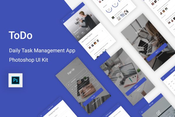 每日任务管理APP应用程序UI设计套件PSD模板 ToDo – Daily Task Management App for Photoshop缩略图 每日任务管理APP应用程序UI设计套件PSD模板 ToDo – Daily Task Management App for Photoshop
