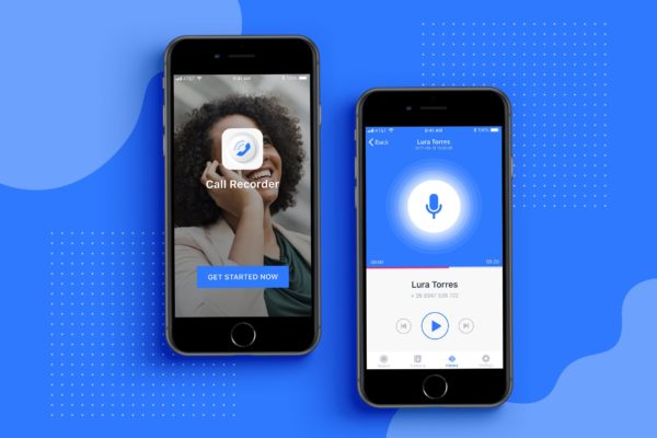 手机通话录音软件APP交互设计模板 Call Recorder mobile ui app缩略图 手机通话录音软件APP交互设计模板 Call Recorder mobile ui app