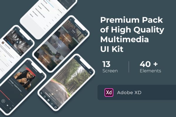 多媒体娱乐主题APP应用UI设计套件XD模板 Multimedia and Entertaintment UI KIT for XD缩略图 多媒体娱乐主题APP应用UI设计套件XD模板 Multimedia and Entertaintment UI KIT for XD