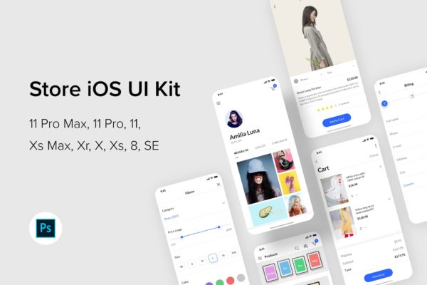 iOS平台电商平台APP应用UI设计PSD模板 Store iOS UI Kit (Photoshop)缩略图 iOS平台电商平台APP应用UI设计PSD模板 Store iOS UI Kit (Photoshop)