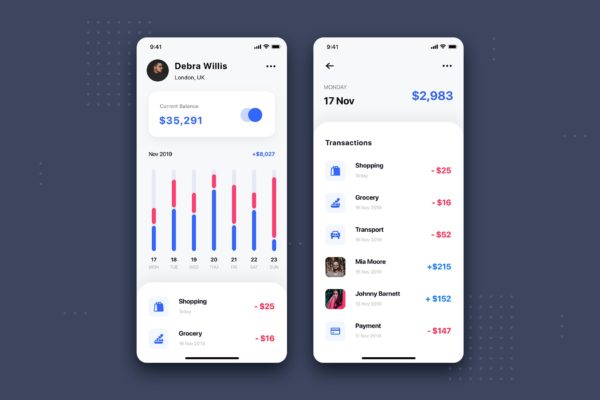 电子钱包APP交易账单管理界面设计模板 Transaction Mobile UI Template缩略图 电子钱包APP交易账单管理界面设计模板 Transaction Mobile UI Template
