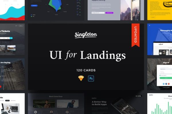 完美,新鲜和时尚的着陆页UI工具包 Singleton UI Pack缩略图 完美,新鲜和时尚的着陆页UI工具包 Singleton UI Pack