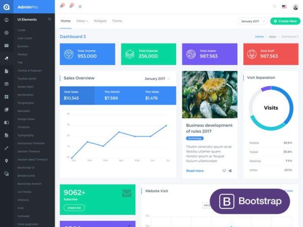 开源程序WebApp管理仪表板和控制管理面板HTML&PSD模板 AdminPro Dashboard – Bootstrap 4 Admin Template缩略图 开源程序WebApp管理仪表板和控制管理面板HTML&PSD模板 AdminPro Dashboard – Bootstrap 4 Admin Template