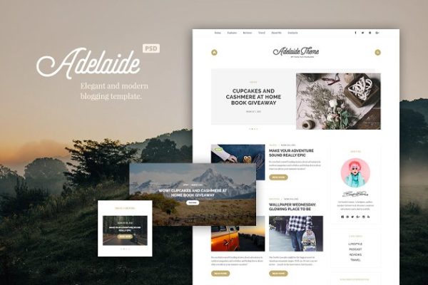 生活、旅行、时尚主题响应式版式PSD博客模板 Adelaida Lifestyle PSD Template缩略图 生活、旅行、时尚主题响应式版式PSD博客模板 Adelaida Lifestyle PSD Template