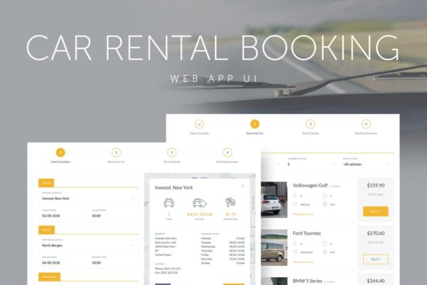 汽车租赁服务网站设计UI模板 Car Rental Booking System Web App UI缩略图 汽车租赁服务网站设计UI模板 Car Rental Booking System Web App UI