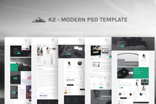 现代应用程序UI素材工具包K2 K2 Website Photoshop PSD Template缩略图 现代应用程序UI素材工具包K2 K2 Website Photoshop PSD Template