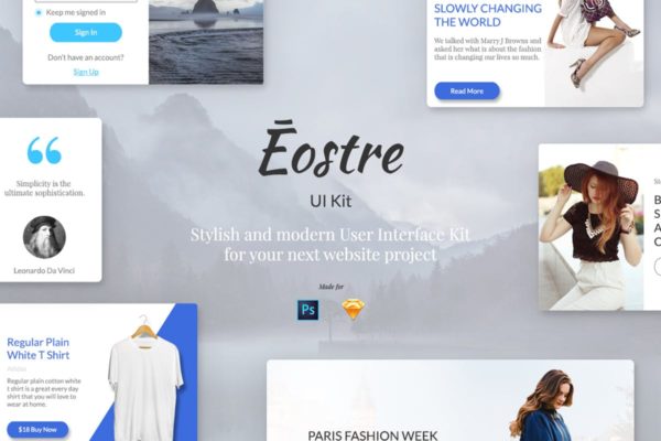 现代设计潮流趋势Web项目UI设计套件 Eostre Ui Kit缩略图 现代设计潮流趋势Web项目UI设计套件 Eostre Ui Kit