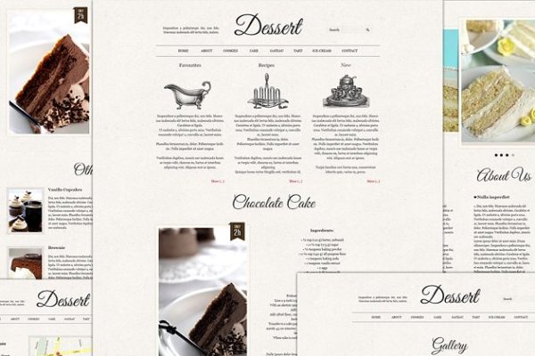 复古风格甜点品牌网站PSD模板 Dessert Retro psd files website缩略图 复古风格甜点品牌网站PSD模板 Dessert Retro psd files website