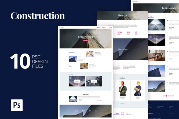 建筑设计服务企业网站PSD网站模板 Construction Building Agency PSD Website Template缩略图 建筑设计服务企业网站PSD网站模板 Construction Building Agency PSD Website Template