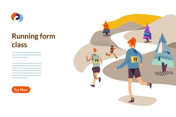 马拉松长跑运动网站设计概念插画 Running Marathon web缩略图 马拉松长跑运动网站设计概念插画 Running Marathon web