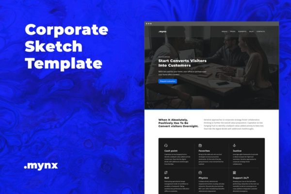 企业网站商务合作页面设计Sketch模板 Corporate Sketch Template – Mynx缩略图 企业网站商务合作页面设计Sketch模板 Corporate Sketch Template – Mynx