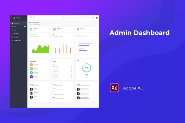 网站管理员后台界面设计套件XD模板 Admin Dashboard UI Kit for XD缩略图 网站管理员后台界面设计套件XD模板 Admin Dashboard UI Kit for XD