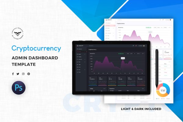 加密货币网站后台管理模板用户界面设计工具包 Cryptocurrency Admin Template UI Kit缩略图 加密货币网站后台管理模板用户界面设计工具包 Cryptocurrency Admin Template UI Kit