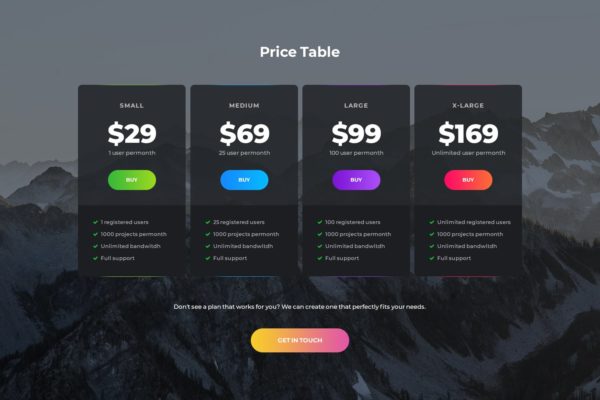 网站服务价格表设计网站UI素材 Price Table 30缩略图 网站服务价格表设计网站UI素材 Price Table 30