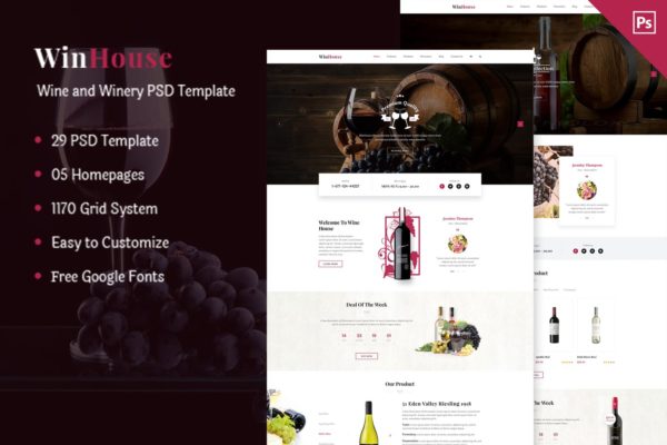 葡萄酒品牌网站设计PSD模板 Wizym | Wine & Winery PSD Template缩略图 葡萄酒品牌网站设计PSD模板 Wizym | Wine & Winery PSD Template