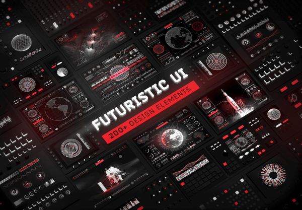 大洋岛下午茶：科幻HUD仪表盘UI素材套装下载[Ai,PSD]