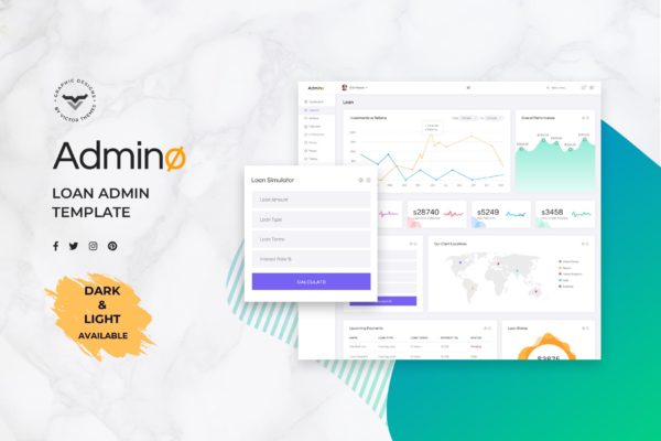P2P网贷金融服务平台后台UI设计套件 Loan Admin Dashboard UI Kit缩略图 P2P网贷金融服务平台后台UI设计套件 Loan Admin Dashboard UI Kit
