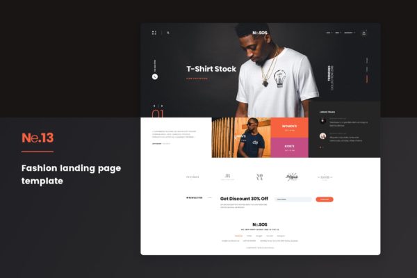 时尚行业网站着陆页设计PSD模板 Ne13 – Fashion landing page template缩略图 时尚行业网站着陆页设计PSD模板 Ne13 – Fashion landing page template