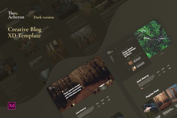 创意博客网站夜间模式界面设计XD模板 Acheron Dark – Creative Blog XD Template缩略图 创意博客网站夜间模式界面设计XD模板 Acheron Dark – Creative Blog XD Template