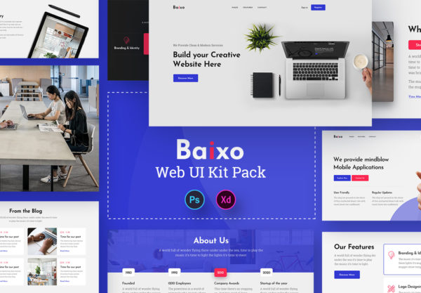 大洋岛下午茶：多功能业务网站 UI Kit[PSD,XD]