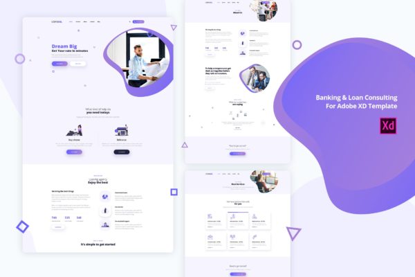网上银行&金融贷款主题网站设计XD模板 LoanAg-Banking & Loan For Adobe XD template缩略图 网上银行&金融贷款主题网站设计XD模板 LoanAg-Banking & Loan For Adobe XD template