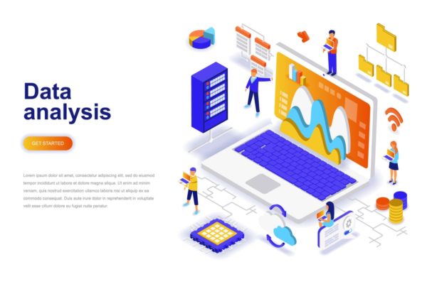 数据分析主题等距概念插画 Data Analysis Isometric Concept缩略图 数据分析主题等距概念插画 Data Analysis Isometric Concept