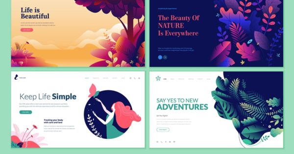 女性品牌网站设计适用的概念插画素材 Set of Beauty Web Page Design Templates缩略图 女性品牌网站设计适用的概念插画素材 Set of Beauty Web Page Design Templates
