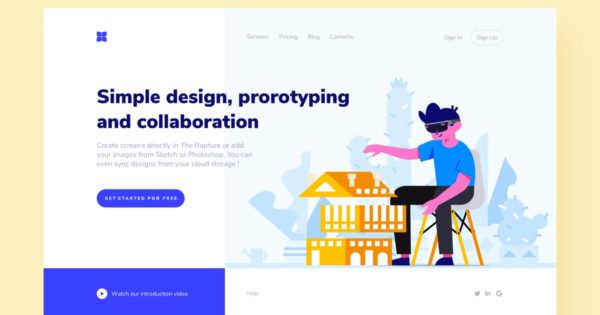 原型设计概念插画网站着陆页设计模板 Prototyping Landing Page Illustration缩略图 原型设计概念插画网站着陆页设计模板 Prototyping Landing Page Illustration