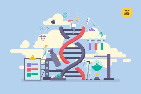 科学研究矢量概念插画设计素材 Science Research Vector Concept Illustration