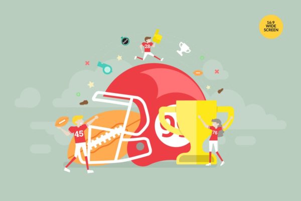 美式橄榄球矢量概念插画设计素材 American Football Vector Concept Illustration缩略图 美式橄榄球矢量概念插画设计素材 American Football Vector Concept Illustration