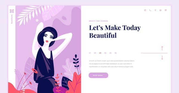 女性美容产品官网设计概念插画素材 Beauty Web Page Design Template缩略图 女性美容产品官网设计概念插画素材 Beauty Web Page Design Template