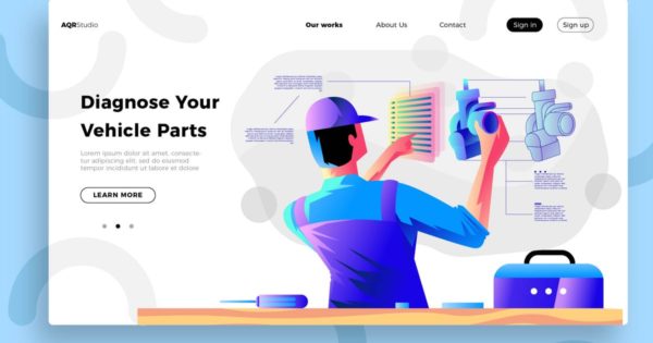 机械师概念插画网站Banner&着陆页设计模板 Mechanic – Banner & Landing Page缩略图 机械师概念插画网站Banner&着陆页设计模板 Mechanic – Banner & Landing Page