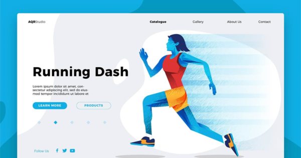 跑步运动概念插画网站Banner&着陆页模板 Running – Banner & Landing Page缩略图 跑步运动概念插画网站Banner&着陆页模板 Running – Banner & Landing Page