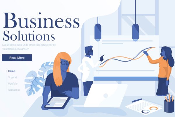 企业解决方案扁平化现代设计概念插画 Flat Modern design Illustration of Business缩略图 企业解决方案扁平化现代设计概念插画 Flat Modern design Illustration of Business
