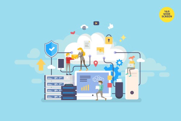 云计算主题矢量概念插画 Cloud Computing Vector Concept Illustration缩略图 云计算主题矢量概念插画 Cloud Computing Vector Concept Illustration