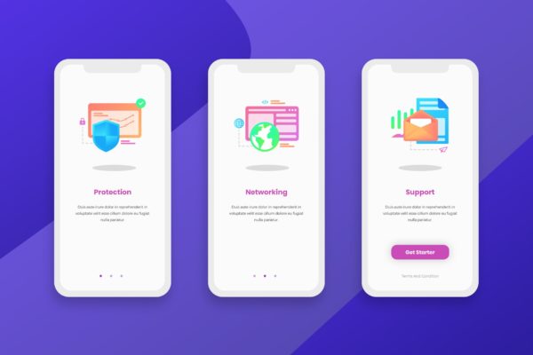 互联网应用APP启动页面设计模板 Onboarding Screens Mobile App缩略图 互联网应用APP启动页面设计模板 Onboarding Screens Mobile App