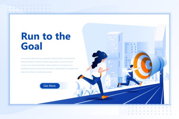 目标向导主题网站设计矢量插画素材 Run To The Goal Flat Landing Page Header缩略图 目标向导主题网站设计矢量插画素材 Run To The Goal Flat Landing Page Header