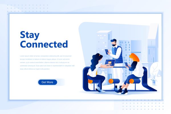 社交网络主题网站设计矢量插画素材 Social Network Flat Landing Page Header缩略图 社交网络主题网站设计矢量插画素材 Social Network Flat Landing Page Header