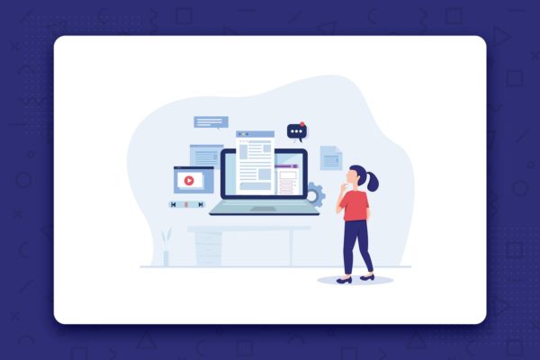 内容信息管理主题扁平设计风格概念插画 Engaging Content flat vector illustration concept缩略图 内容信息管理主题扁平设计风格概念插画 Engaging Content flat vector illustration concept