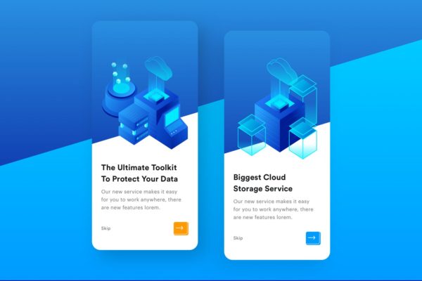 云存储服务APP引导页启动页设计模板 Cloud Storage Mobile Onboarding缩略图 云存储服务APP引导页启动页设计模板 Cloud Storage Mobile Onboarding