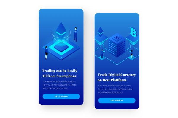 加密货币APP应用启动页引导页设计模板 Cryptocurrency Application Mobile Onboarding缩略图 加密货币APP应用启动页引导页设计模板 Cryptocurrency Application Mobile Onboarding